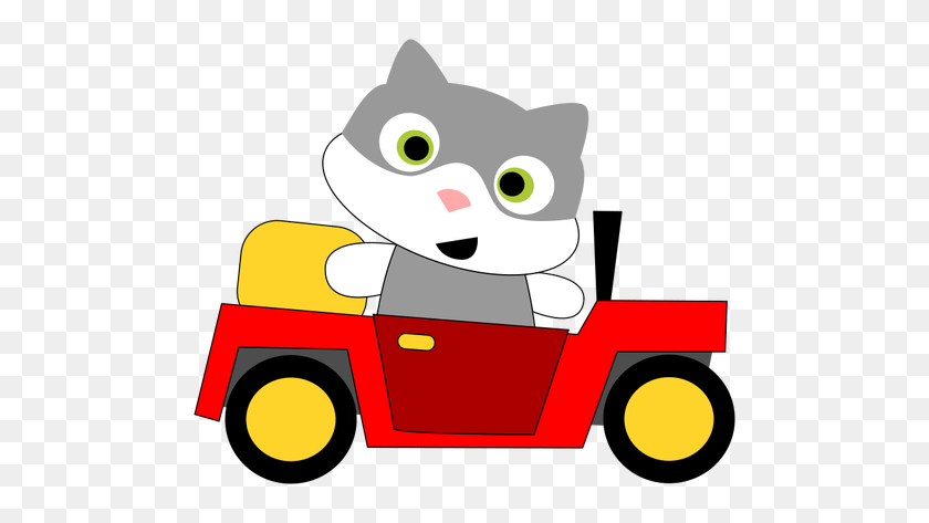 500x413 Cat Driving A Car - Distracted Driving Clipart
