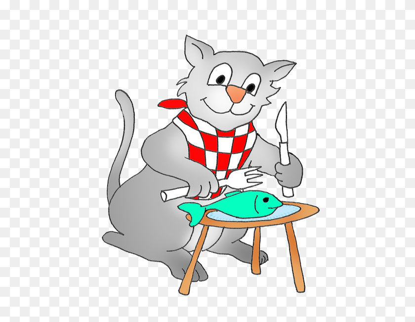 505x591 Cat Eating A Fish Clipart Animals Cats, Fish - Man Fishing Clipart