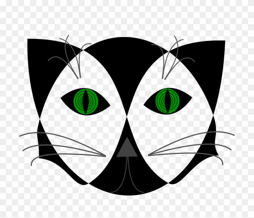 900x764 Cat Face Clip Art - Cat Clipart Face
