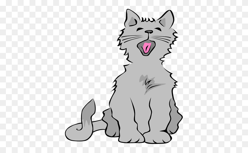 400x460 Cat Face Clipart Transparent Background - Yawn Clipart