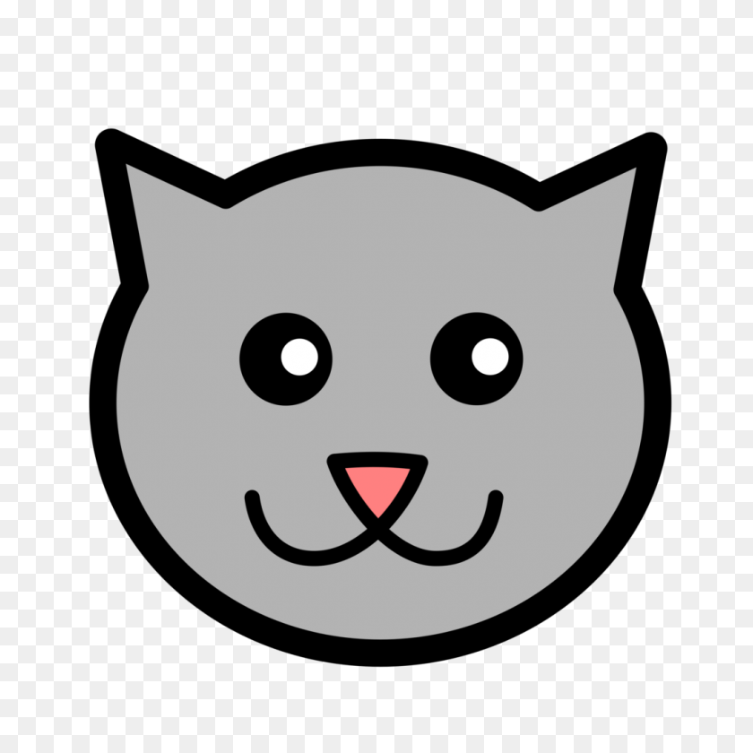 1024x1024 Cat Face Png Clipart Head Winging - Black Cat Face Clipart