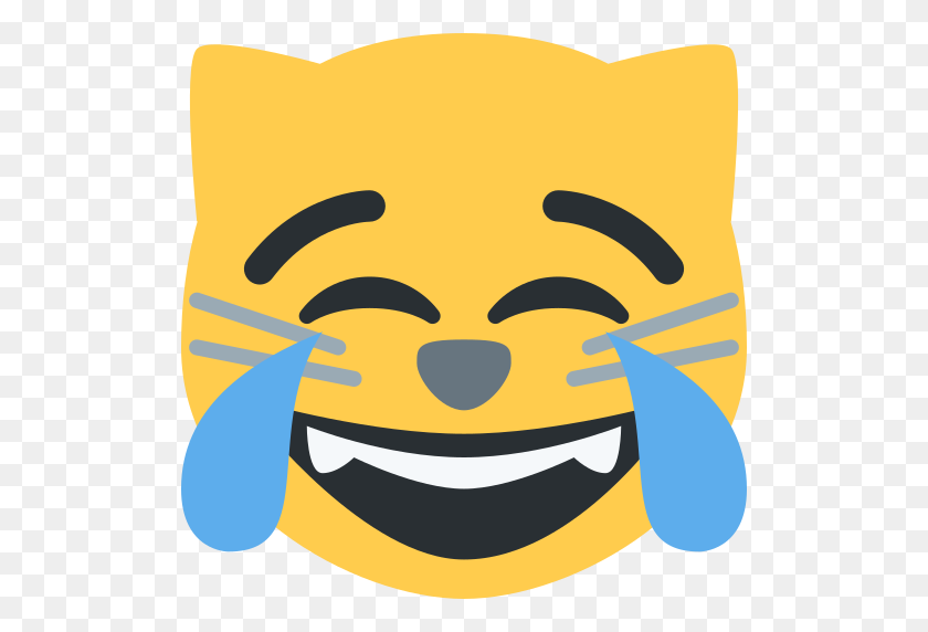 512x512 Cara De Gato Con Lágrimas De Alegría Emoji - Gato Emoji Png