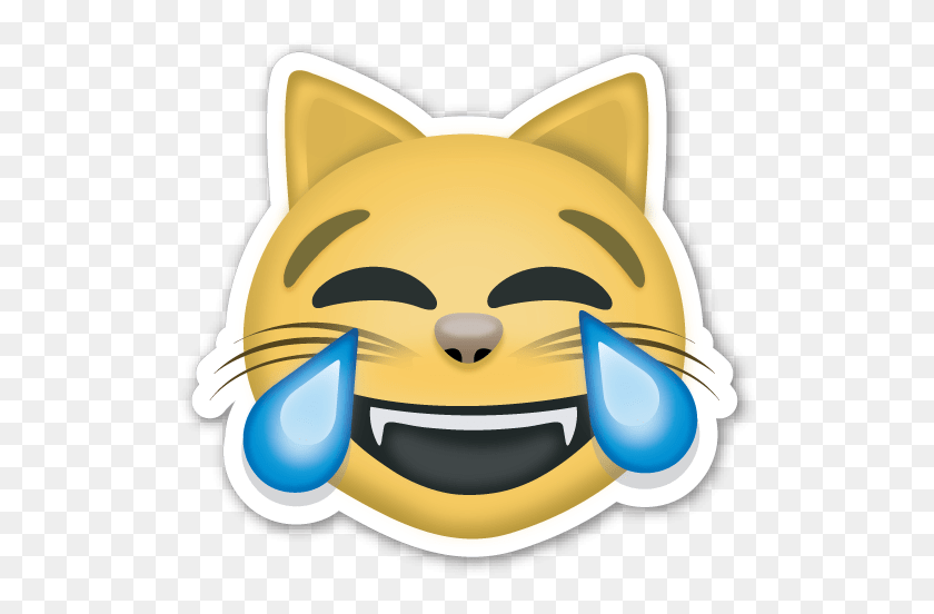 528x492 Cara De Gato Con Lágrimas De Alegría Emoji Png - Alegría Emoji Png