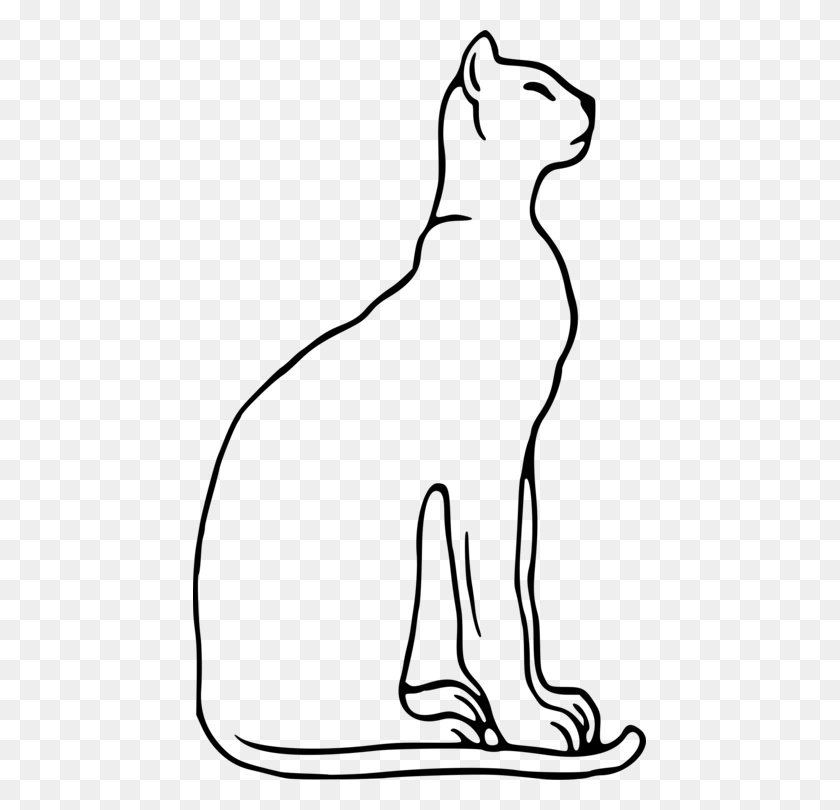 453x750 Кошка Felidae Bastet Cougar Древний Египет - Пума Клипарт Черно-Белый