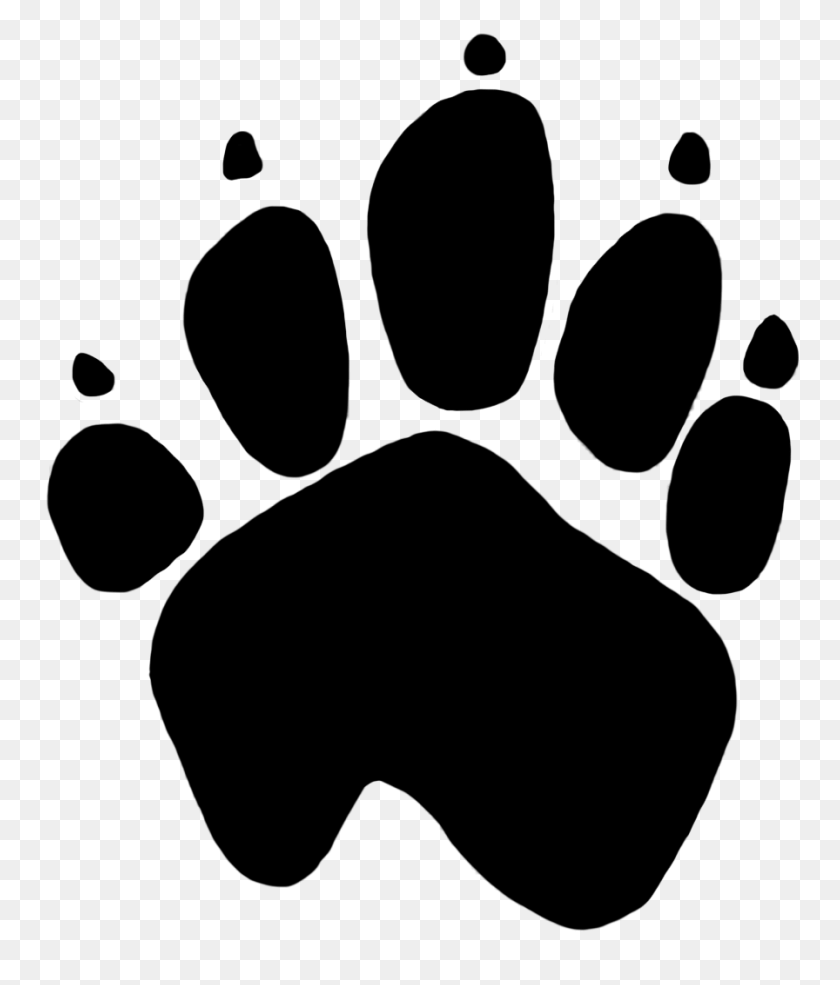 896x1063 Cat Footprint Clipart Clip Art Print Winging - Panther Paw Clipart