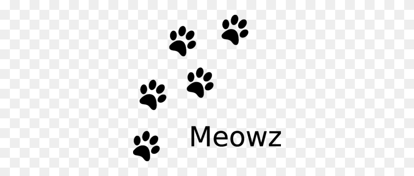 300x297 Cat Footprints Clipart Group With Items - Footprint Clipart Black And White
