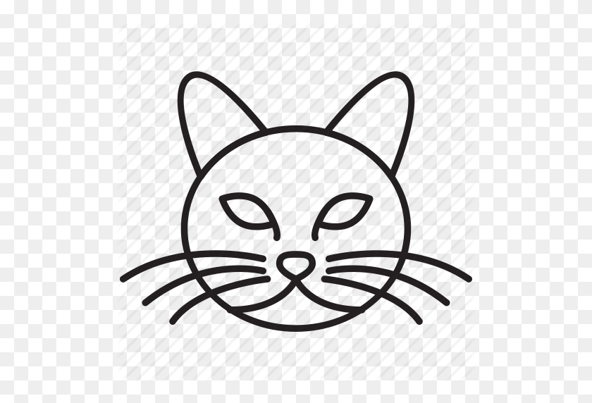512x512 Cat, Head, Kitten, Kitty, Pet, Pussycat, Tomcat Icon - Cat Head PNG