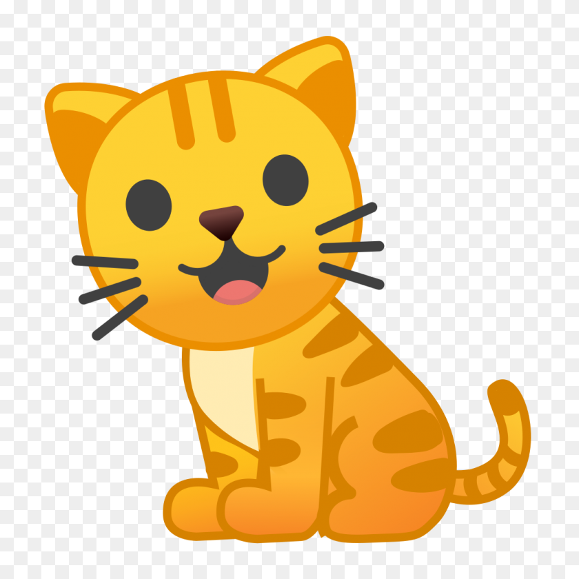 1024x1024 Значок Кошка Ното Смайлики Животные Набор Иконок Природы Google - Оранжевый Кот Png