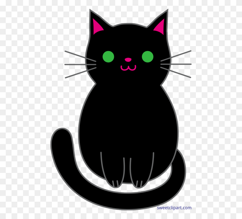 490x700 Cat Kitten Cute Black Clip Art - Cute Black Cat Clipart