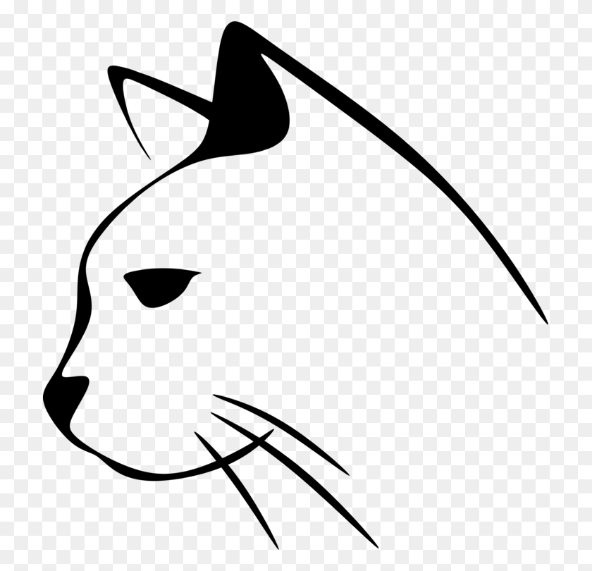 717x750 Cat Kitten Line Art Drawing - Free Clipart Kitten