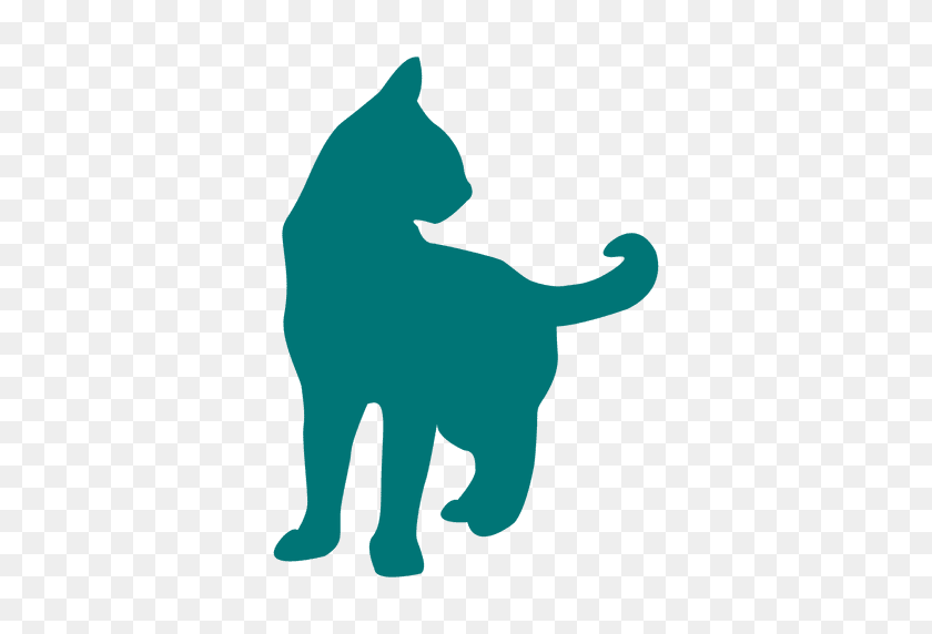 512x512 Cat Looking Side Silhouette - Cat Vector PNG