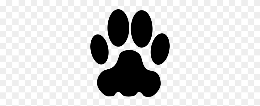 256x284 Cat Or Cougar Footstep Track Clipart - Track Foot Clipart