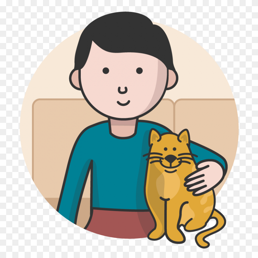 800x800 Cat Owner Clipart Girl With Clip Art Image - Owner Clipart