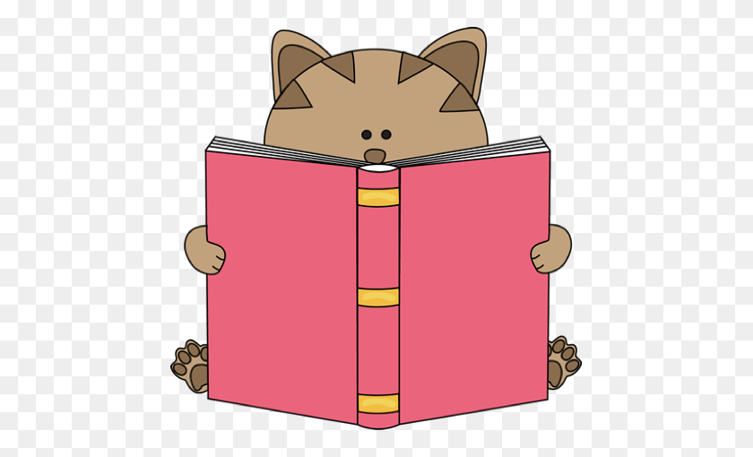 459x450 Cat Reading Book Clip Art - Reading Clipart Images