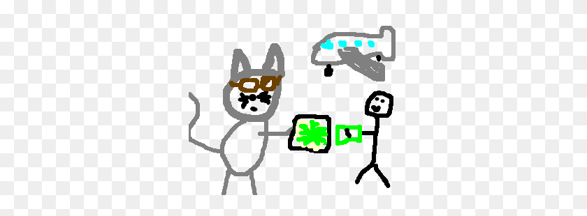 300x250 Cat Sells Weed For Flying Money - Flying Money PNG