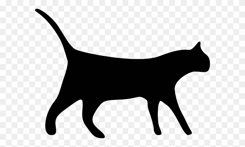 600x445 Кошка Силуэт Картинки - Ротвейлер Клипарт Черный И Белый