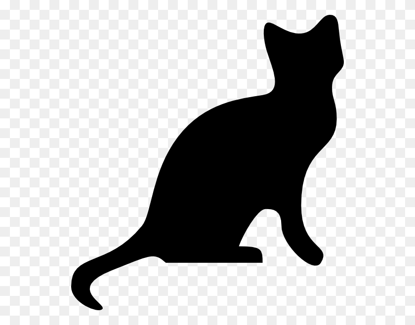 552x599 Cat Silhouette Clip Art - Free Cat Clipart