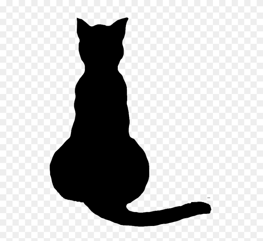 546x709 Cat Silhouette Clip Art Sitting Cat Silhouette Black Cool - Yawn Clipart Black And White