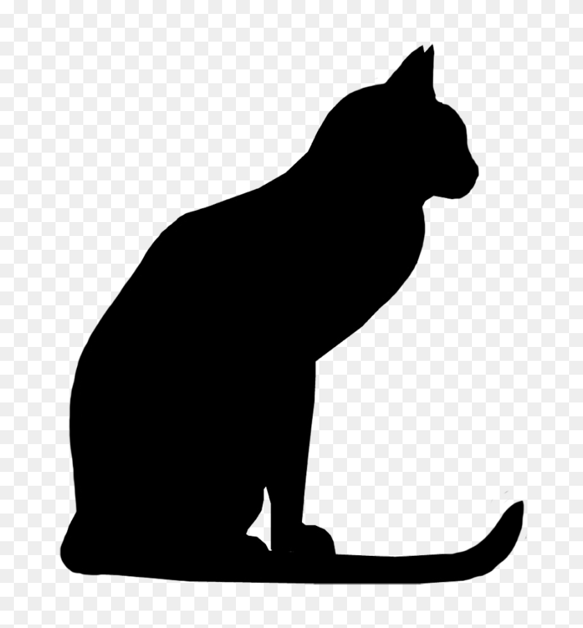 886x960 Cat Silhouette Images - Sitting Silhouette PNG