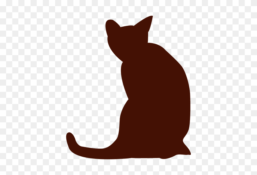 512x512 Cat Silhouette In Red - Mermaid Tail Silhouette PNG