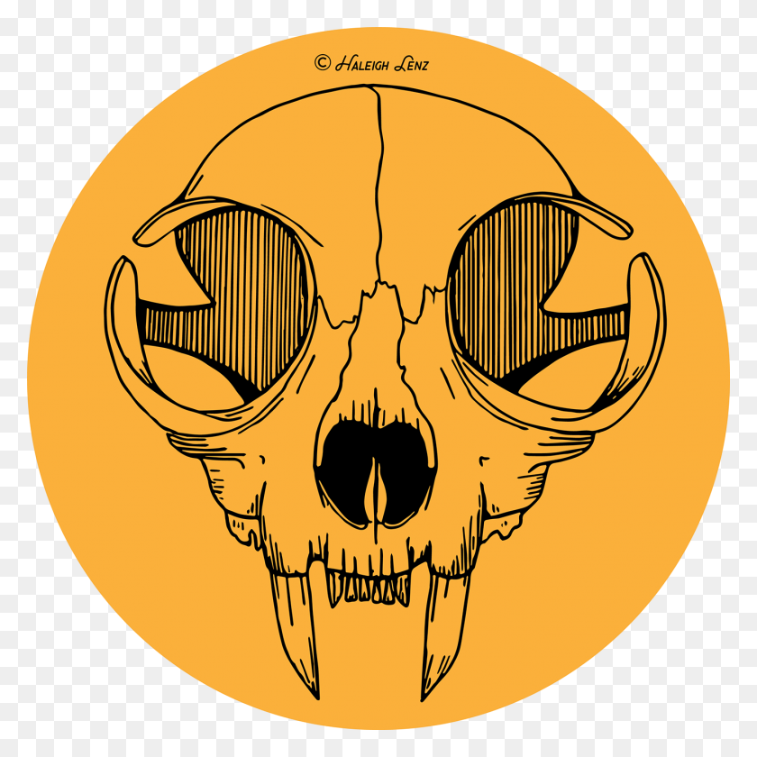 1400x1400 Cat Skull Vector Illustration On Behance - Skull Vector PNG