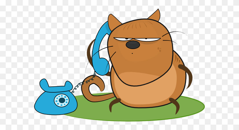 600x399 Cat Talking In Phone Clip Art - Funny Person Clipart