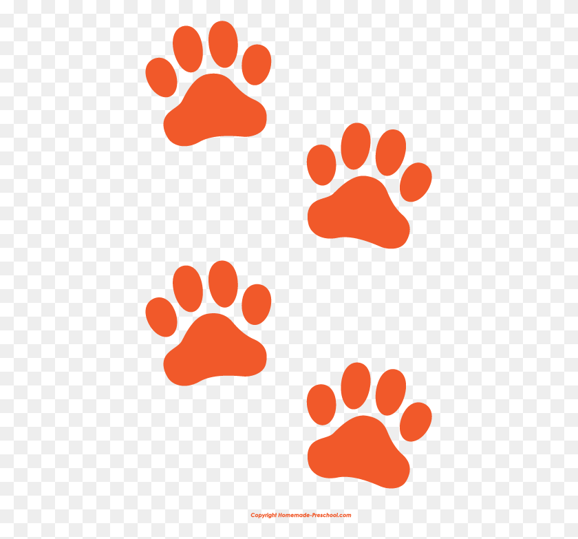 417x723 Cat Tiger Dog Paw Clip Art - Dog Paw Print PNG