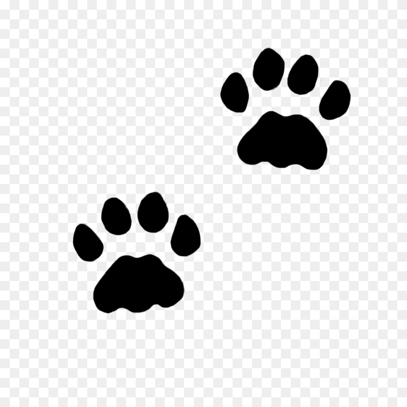 1024x1024 Cat Tracks Clipart Winging - Animal Footprints Clipart
