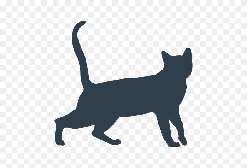 512x512 Cat Walking Silhouette - Dog And Cat PNG