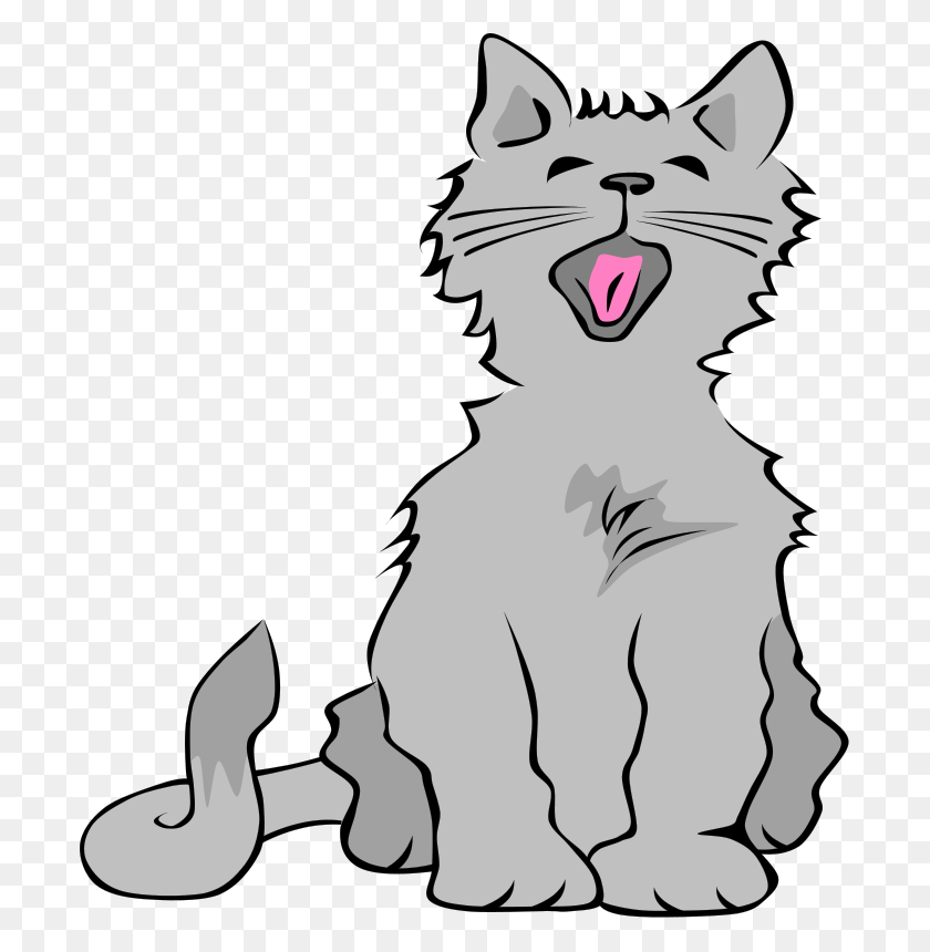 696x800 Cat Yawn Free Download Png Vector - Cat Vector PNG