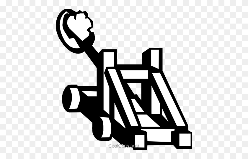 462x480 Catapults Royalty Free Vector Clip Art Illustration - Catapult PNG
