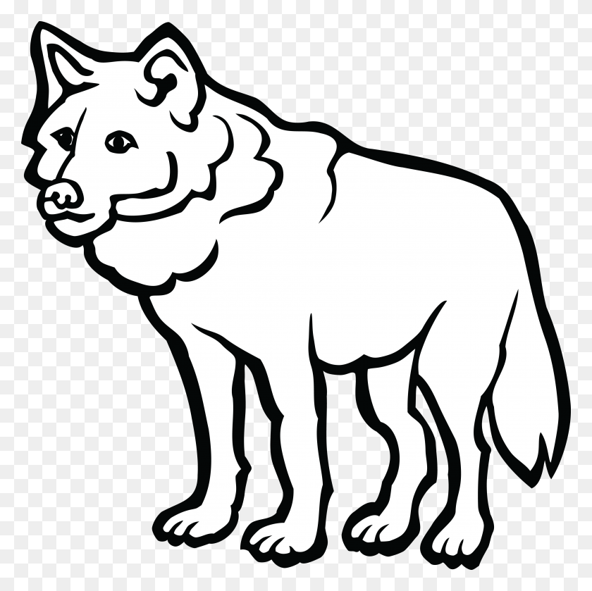4000x3998 Category Clip Art - Wolf Face Clipart