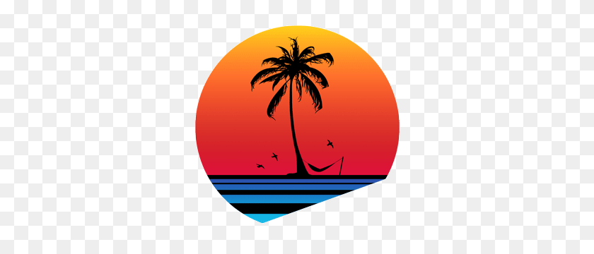 300x300 Catering And Food Truck Pos - Palm Tree Sunset Clipart