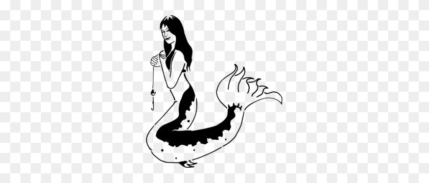 267x299 Catfish Mermaid - Catfish Clipart Black And White