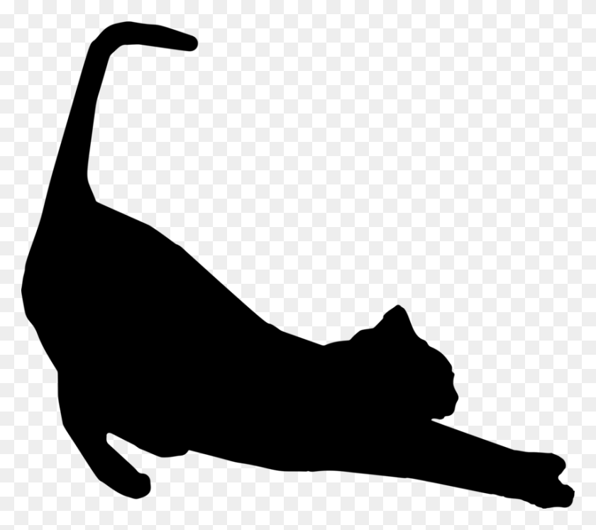 851x750 Cats Protection Silhouette Kitten Stretching - Dog And Cat Silhouettes Clipart
