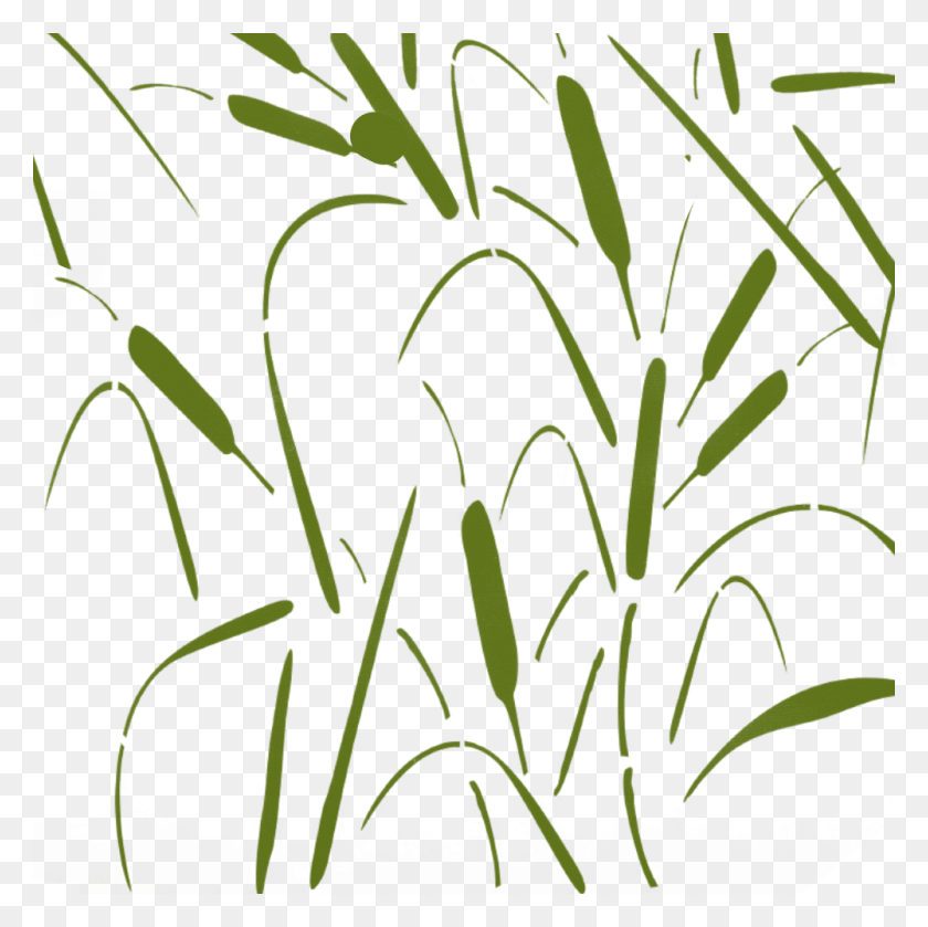1000x1000 Cattails And Reeds Camo Stencil - Camo PNG