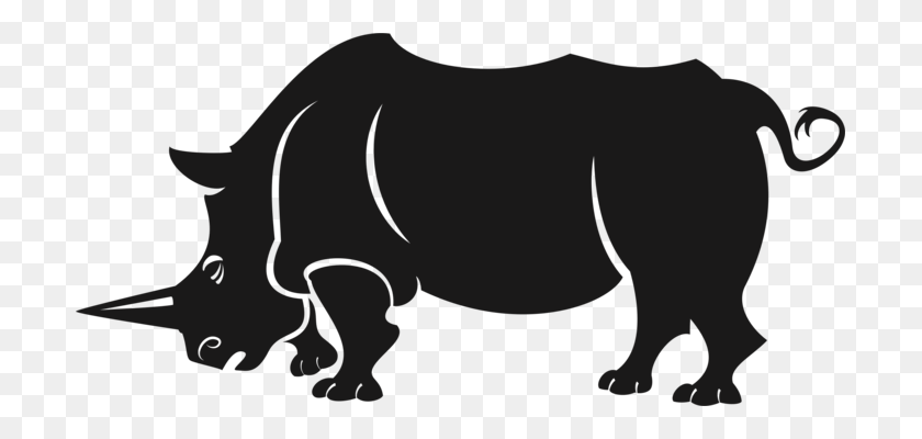 701x340 Компьютерные Иконки Крупного Рогатого Скота Скачать Рисунок Млекопитающих - Черно-Белый Клипарт Носорог