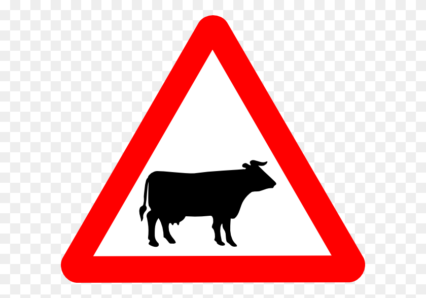 600x527 Cattle Crossing Warning Png, Clip Art For Web - Show Cattle Clip Art