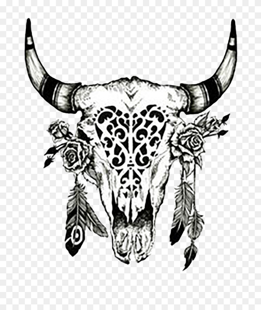 983x1183 Cattle Drawing Cow's Skull Red, White, And Blue Clip Art - Cow Skull Clipart