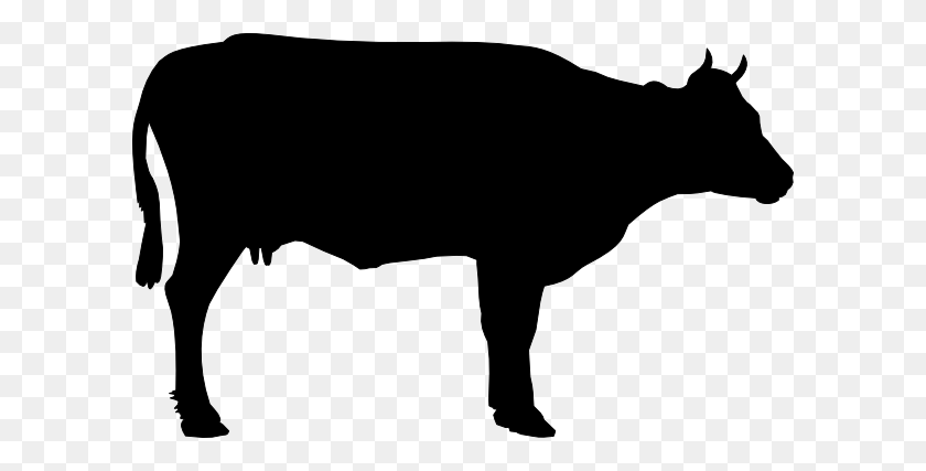 600x367 Cattle Silhouette Clipart - Cow Silhouette Clip Art
