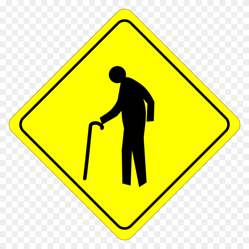 2400x2400 Caution - Old Person PNG