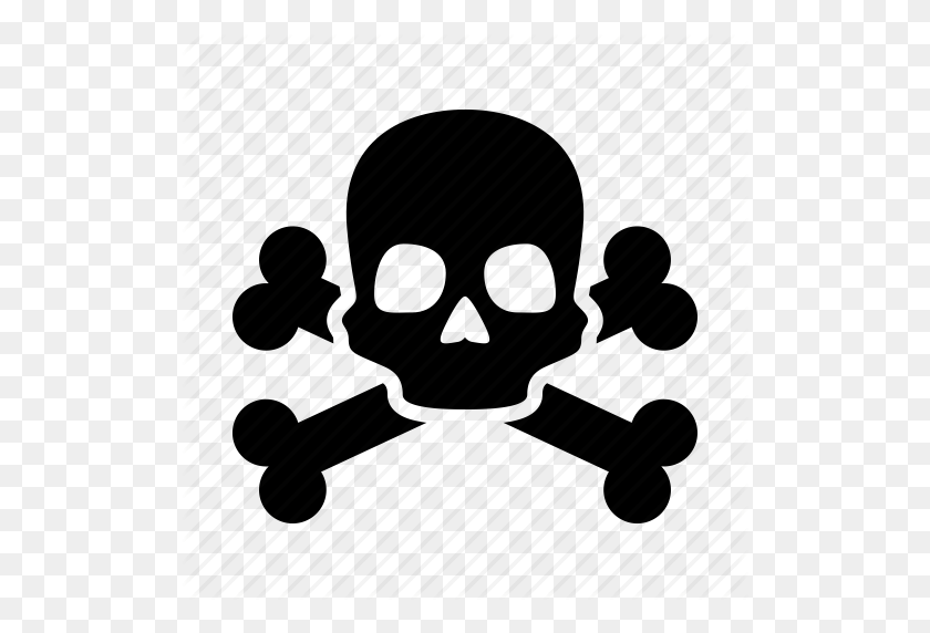 512x512 Precaución, Peligro, Muerte, Pirata, Veneno, Cráneo, Icono De Advertencia - Cráneo Vector Png