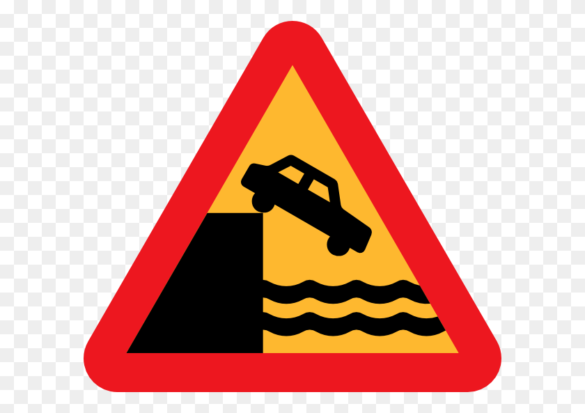 600x533 Caution Dont Drive Over A Cliff Into The Ocean Clip Art - Worst Clipart