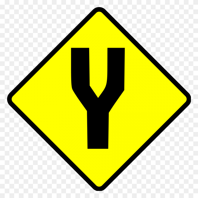 900x900 Caution Fork In Road Png Clip Arts For Web - Straight Road Clipart