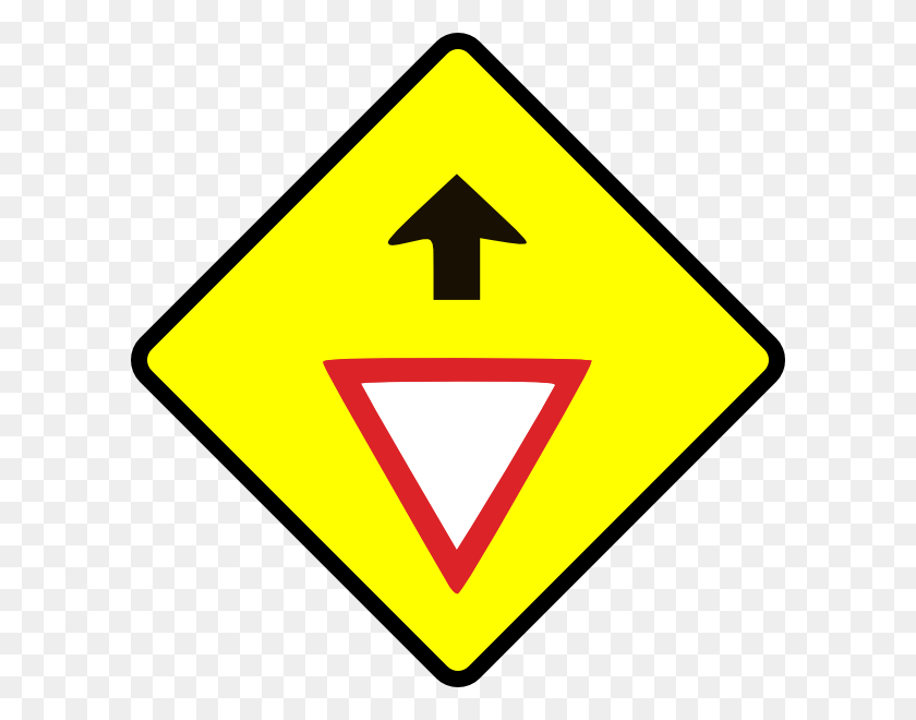 600x600 Caution Give Way Sign Clip Art Free Vector - Caution Sign PNG