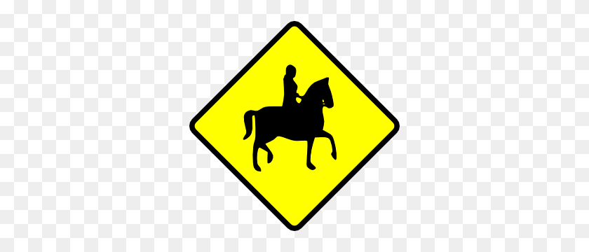 300x300 Caution Horse Ridder Crossing Clip Art - Riding Horse Clipart