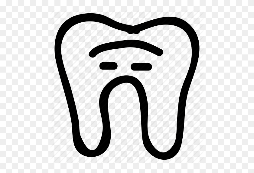 512x512 Предупреждение, Стоматолог, Стоматолог, Пломба, Человек, Зубы, Значок Зуба - Зуб Черно-Белый Клипарт