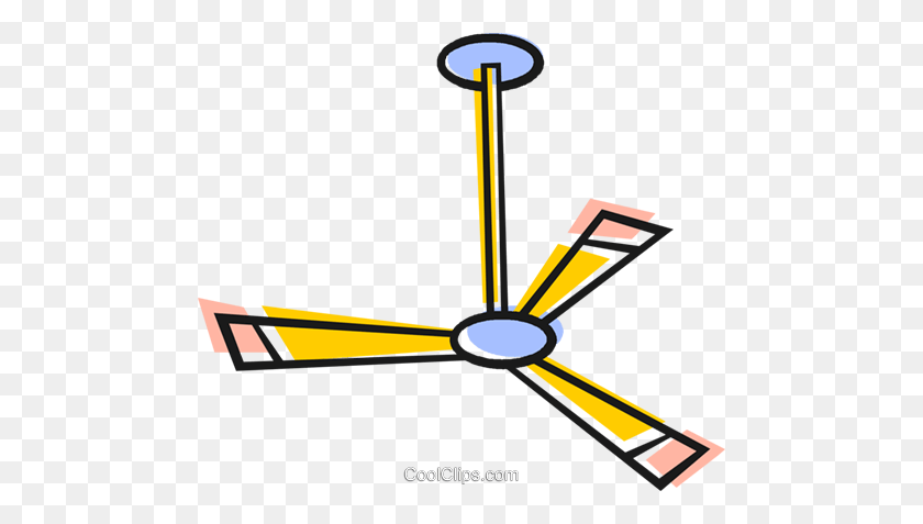 480x417 Ceiling Fan Royalty Free Vector Clip Art Illustration - Ceiling Clipart