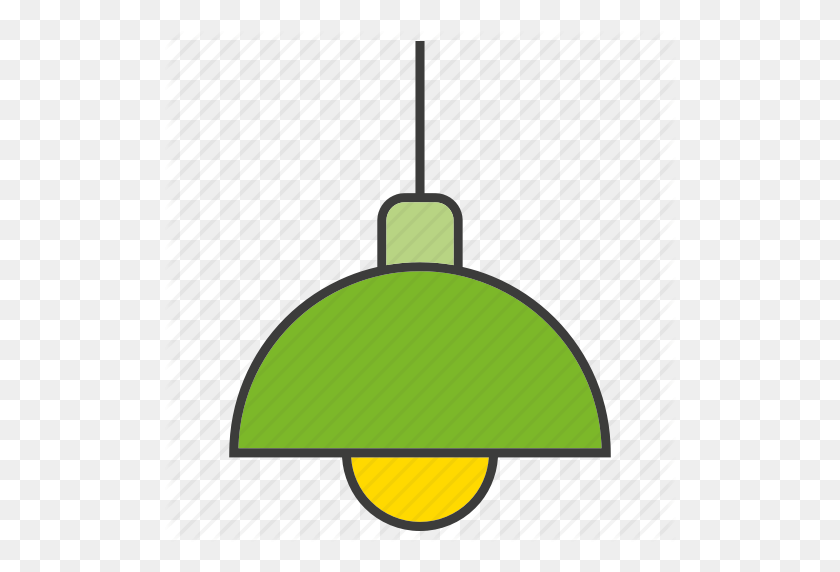512x512 Потолочный L Электронный, Подвесной Значок Света Ll - Висячие Зеленые Клипарт