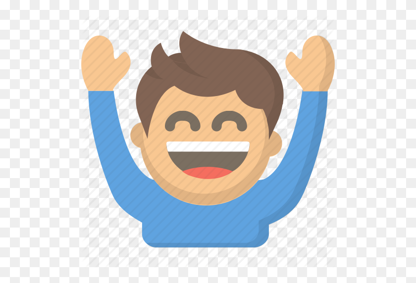 512x512 Celebrate, Cheer, Ecstatic, Emoji, Fan, Hands Up, Person Icon - Celebration Emoji PNG